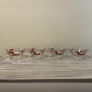 Set of 4 MCM Wheaton Glass Small Popcorn Bowls